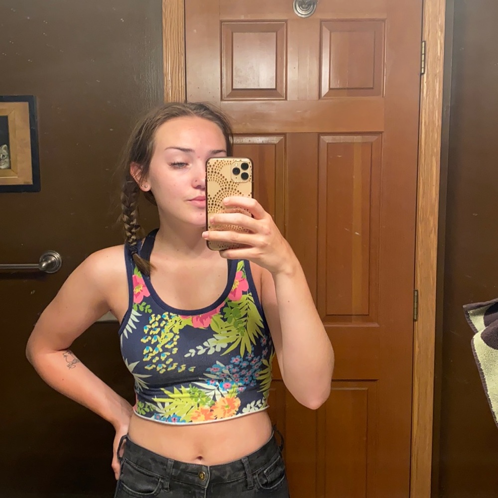 cropped tropical tank top